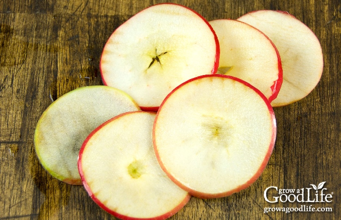 sliced apples on a cutting board