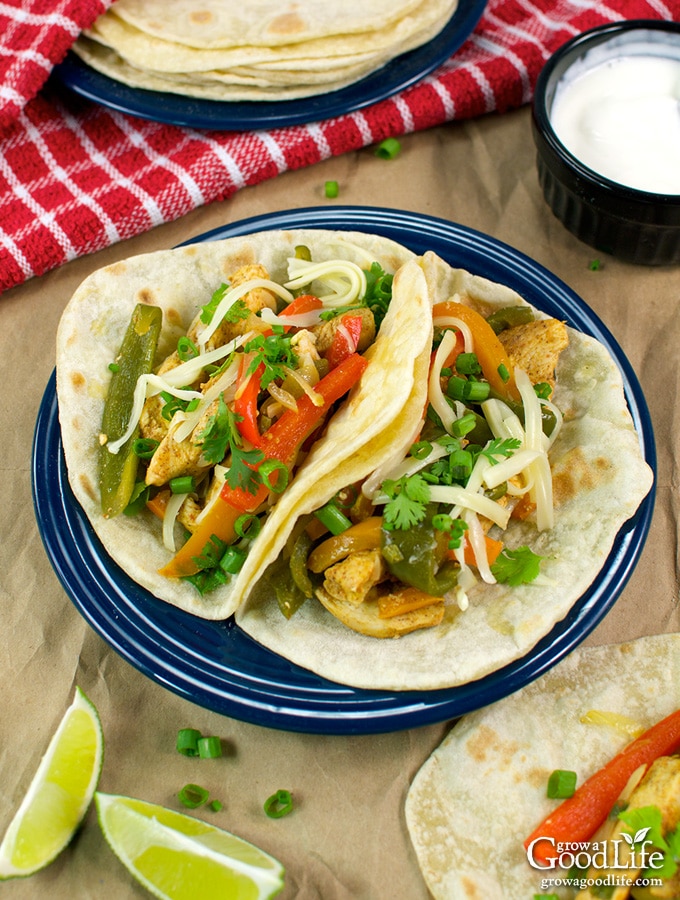 These chicken fajitas are made with strips of chili-lime seasoned chicken breast, tossed with vibrant peppers, onions, and wrapped in warm flour tortillas.