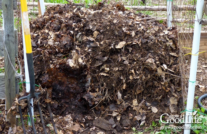 Compost bin after turning.