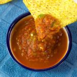 This garden fresh salsa recipe takes advantage of seasonal ingredients. It is so easy to make, just toss the ingredients into a food processor or blender, pulse it to the consistency you like, and enjoy.