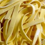 close up of homemade egg noodles