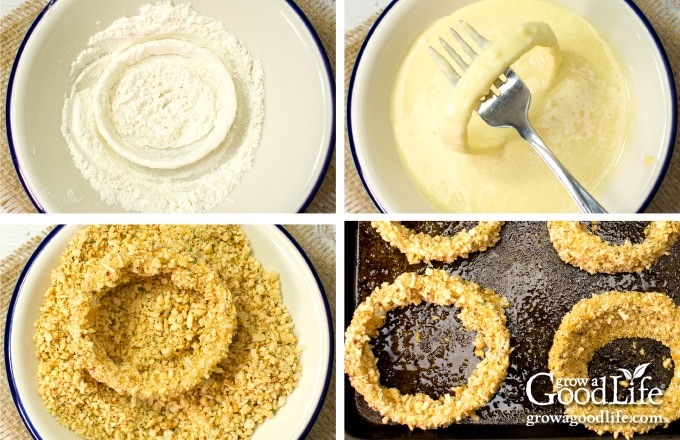 steps to breading onion rings