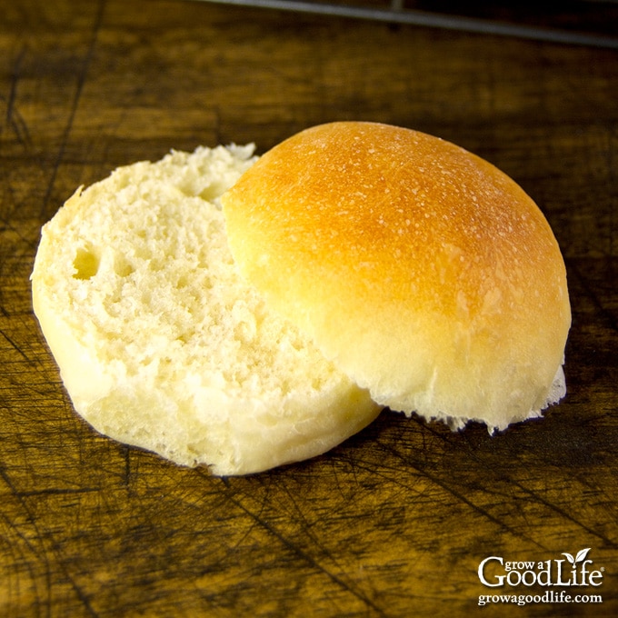 sliced slider bun on a cutting board