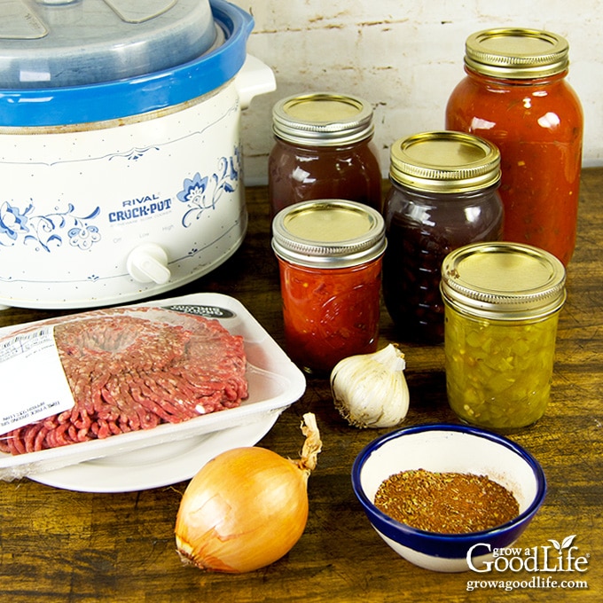 Ingredients for Slow Cooker Chili