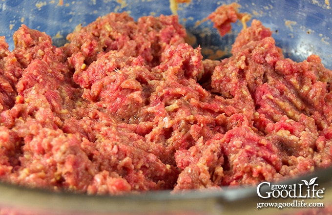 closeup image of a bowl of meatball mixture