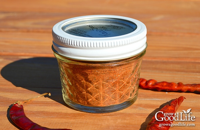 Taco seasoning mix in a canning jar for storing in the spice cabinet