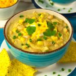 This is a super easy crockpot white bean chicken chili recipe that is filled with flavor. In this recipe, chicken is seasoned with Mexican spices, combined with white beans, onions, garlic, green chilies, and slow cooked all day. The flavors mingle into a delicious mild chili.