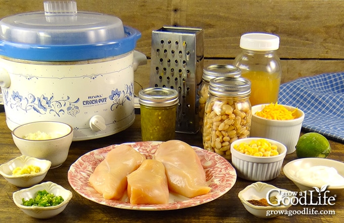 ingredients for making crockpot white bean chicken chili