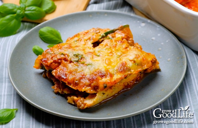 zucchini lasagna served